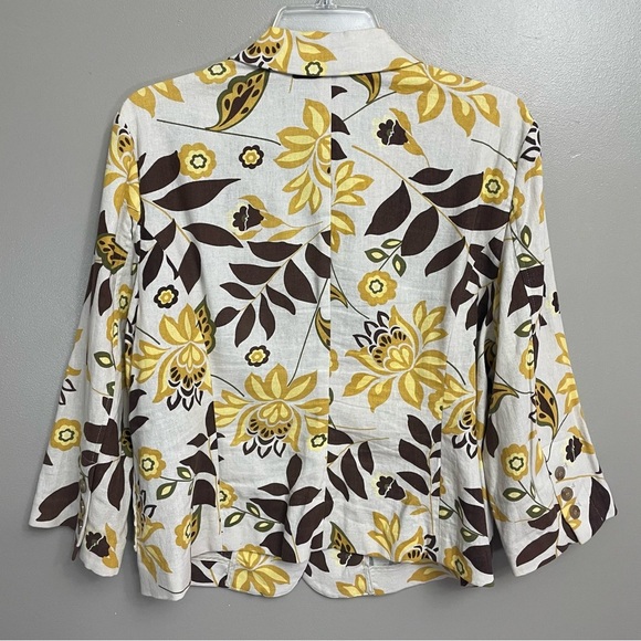 Luciano Dante linen blend blazer jacket Large floral - Picture 2 of 9